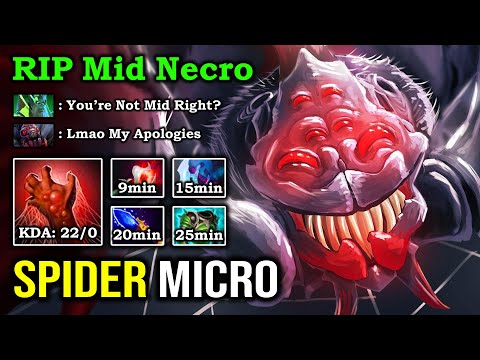 CANCER BROOD MID IS BACK 9Min Orchid 100% Unkillable Crazy 1v5 Spider Micro & Ridiculous Farm DotA 2