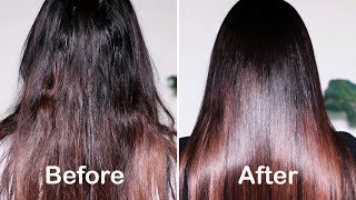 HOW TO GET SMOOTH, SHINY & SILKY HAIR WITH 1 USE | DIY HAIR MASK FOR DAMAGED HAIR