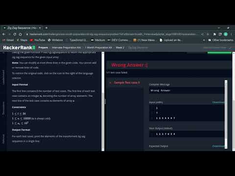 Hackerrank Zig Zag Sequence Unsolved Problem
