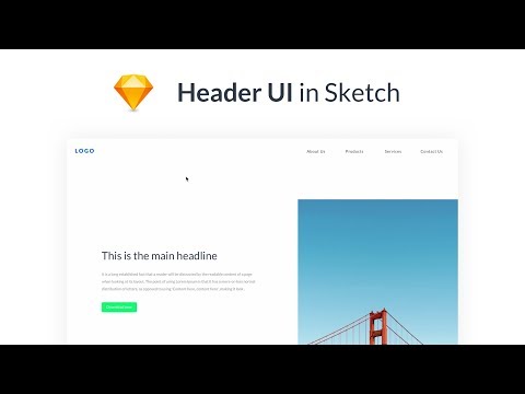 Sketch App Tutorial: Website header landing page
