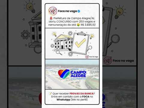 PREFEITURA DE CAMPO ALEGRE/AL: EDITAL PUBLICADO! #concursopúblico #aprovação