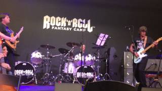 George Lynch plays Mr Scary Guitar/Drums at Rock Fantasy Camp