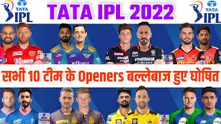 TATA IPL 2022 : All 10 Teams Confirm Openers Batsman List For IPL 2022 And Back-up Openers