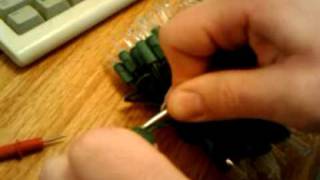 How to open the female plug end of Christmas mini lights