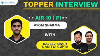 AIR 10 PI GATE 2021 Result | Vyom Sharma | Toppers Talk | Interview with Rajeev Singh & Aditya Gupta video