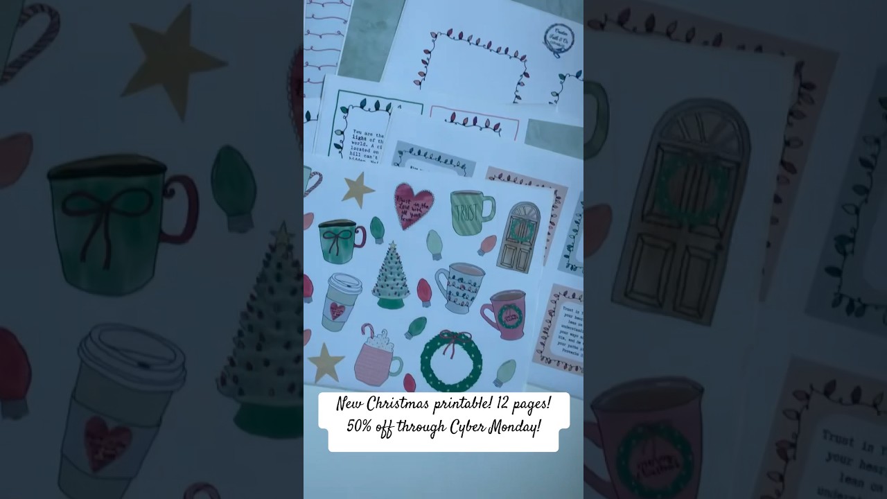 New Christmas printable! 12 pages! 50% off through Cyber Monday!
