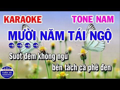 Karaoke Mười Năm Tái Ngộ | Nhạc Sống Tone Nam | Karaoke Tuấn Cò