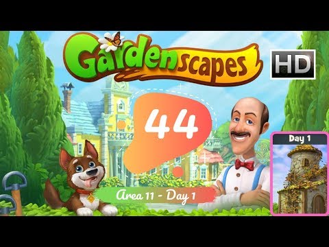 Gardenscapes Story Part 44 - Area 11 - Day 1 Gameplay Walkthrough [HD]
