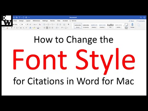 How to Change the Font Style for Citations in Word for Mac Video