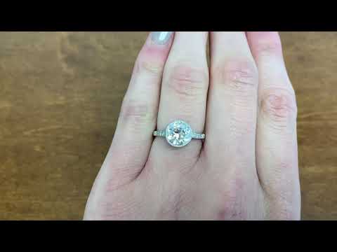 2.00ct Old European Cut Diamond Edwardian Era Style Engagement Ring - Scottsboro Ring - Hand Video