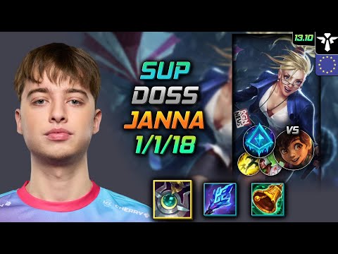 Janna Support Build Doss Moonstone Renewer Glacial Augment - LOL EUW Challenger Patch 13.10