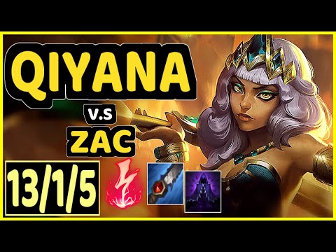 TARZAN (QIYANA) vs ZAC - 13/1/5 KDA JUNGLE CHALLENGER GAMEPLAY - KR
