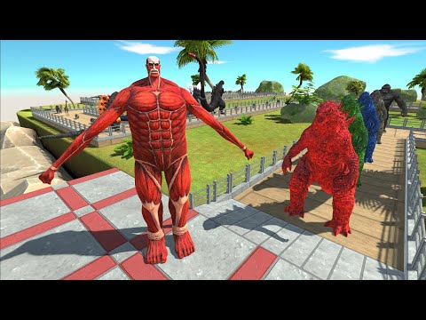 COLOSSAL TITAN DESERT ISLAND DEATH RUN - Animal Revolt Battle Simulator
