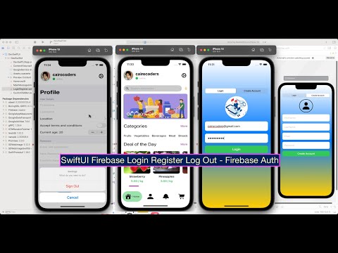 SwiftUI Firebase Login Register Log Out - Firebase Auth