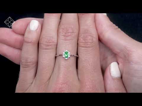 Emerald and Diamond Stellato Cluster Ring in 9K White Gold - E5052