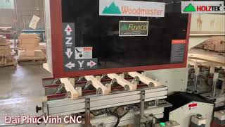 Mộng âm 4 đầu Woodmaster | Máy làm mộng âm trong nhà máy sản xuất hàng xuất khẩu WM-1500-CNC