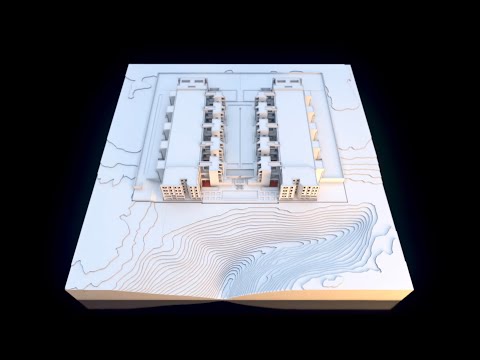Salk Institute Scale Model Assembling 3D Animation WM