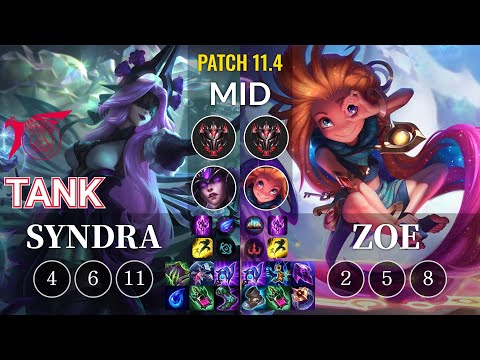 TLN Tank Syndra vs Zoe Mid - KR Patch 11.4
