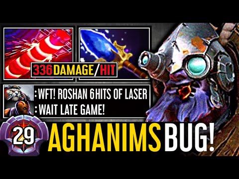 Tinker LVL29 Master Tier Abuse this Combo Aghanim's+Laser 336/hit! solo Roshan! Dota 2 7.28c Tinker.