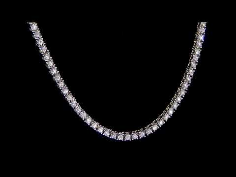 14K YELLOW 4.99CT TDW DIAMOND TENNIS NECKLACE, Ref. 116 1136