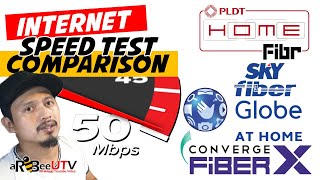 PLDT FIBER / Converge FIBERX / Globe FIBER / SKY FIBER || 50-70-100MBPS Internet Speed Comparison
