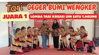 Download lagu TARI GEGER BUMI WENGKER | S.T SISWO BUDOYO | JUARA 1 LOMBA TARI KREASI UIN SATU TULUNGAGUNG mp3
