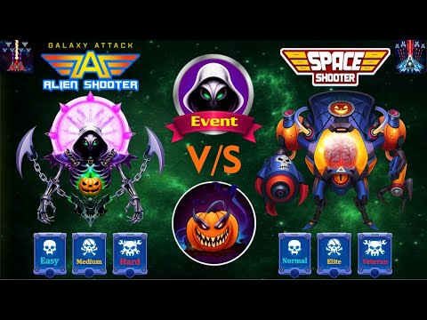 Galaxy Attack: Alien Shooter vs Space Shooter Halloween Event | Boss Battle Comparison 2025 | Apache