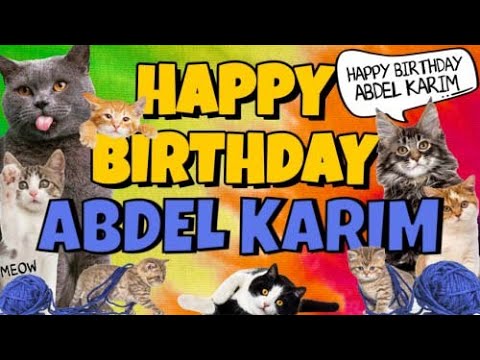 Happy Birthday Abdel Karim! Crazy Cats Say Happy Birthday Abdel Karim (Very Funny)