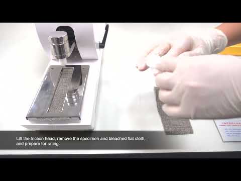 Part of a video titled How to use the Electronic Crockmeter TF411 - TESTEX - YouTube