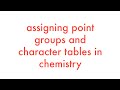 Assigning Point Groups and Using Character Tables in Chemistry