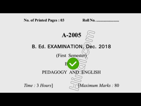 2018 Dcrust BEd 1st Sem Pedagogy of English Question Paper