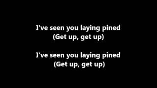 R.E.M. - Get Up - with lyrics on screen.