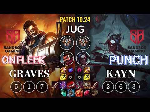 SB OnFleek Graves vs SB Punch Kayn Jungle - KR Patch 10.24