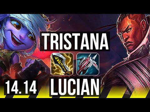 TRISTANA & Lulu vs LUCIAN & Nami (ADC) | 14/2/4, 1000+ games, Godlike | EUW Master | 14.14