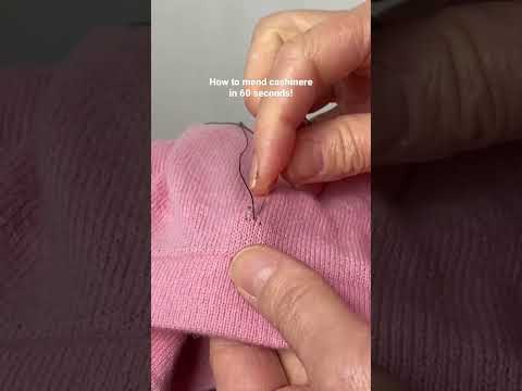 Learn to mend cashmere in 60 seconds! #sewingtips #sewing #cashmere