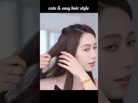 cute & easy hairstyle #ytshorts #shorts #youtybeshorts #hairstyle #aesthetic #viralvideo