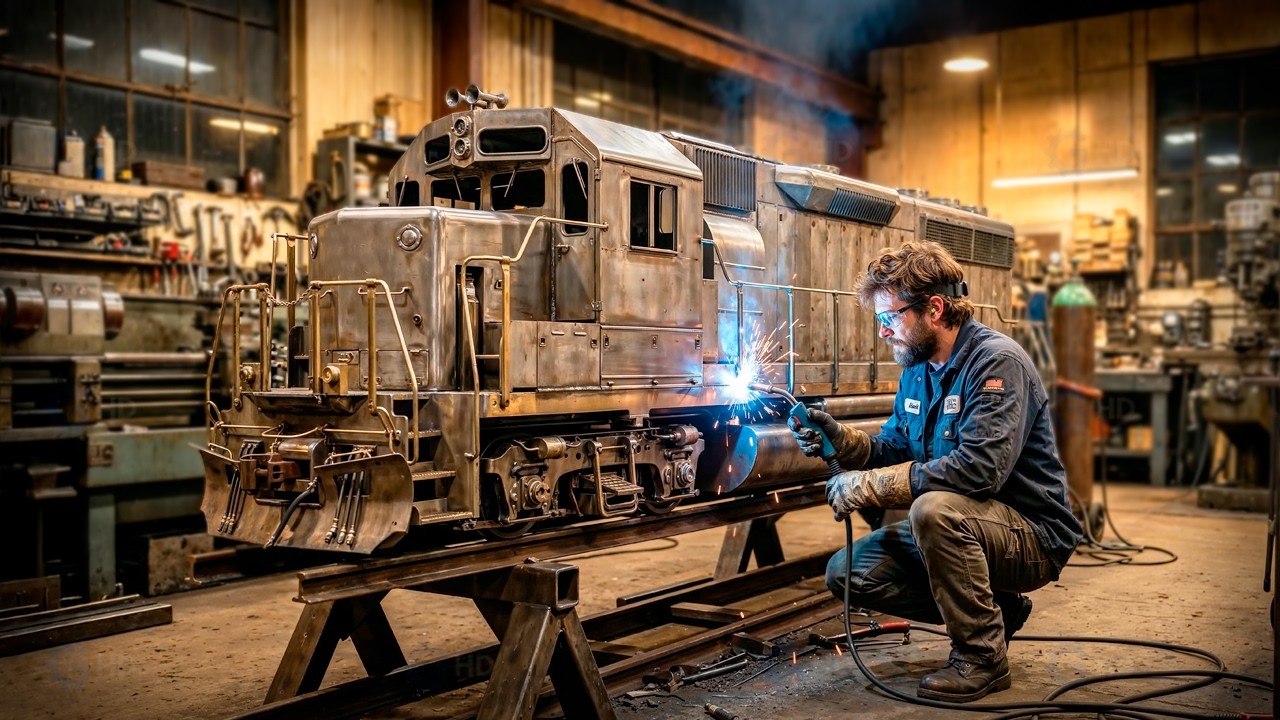 Man Builds a FULL METAL Scale Locomotive to RIDE in His Backyard | Start to Finish