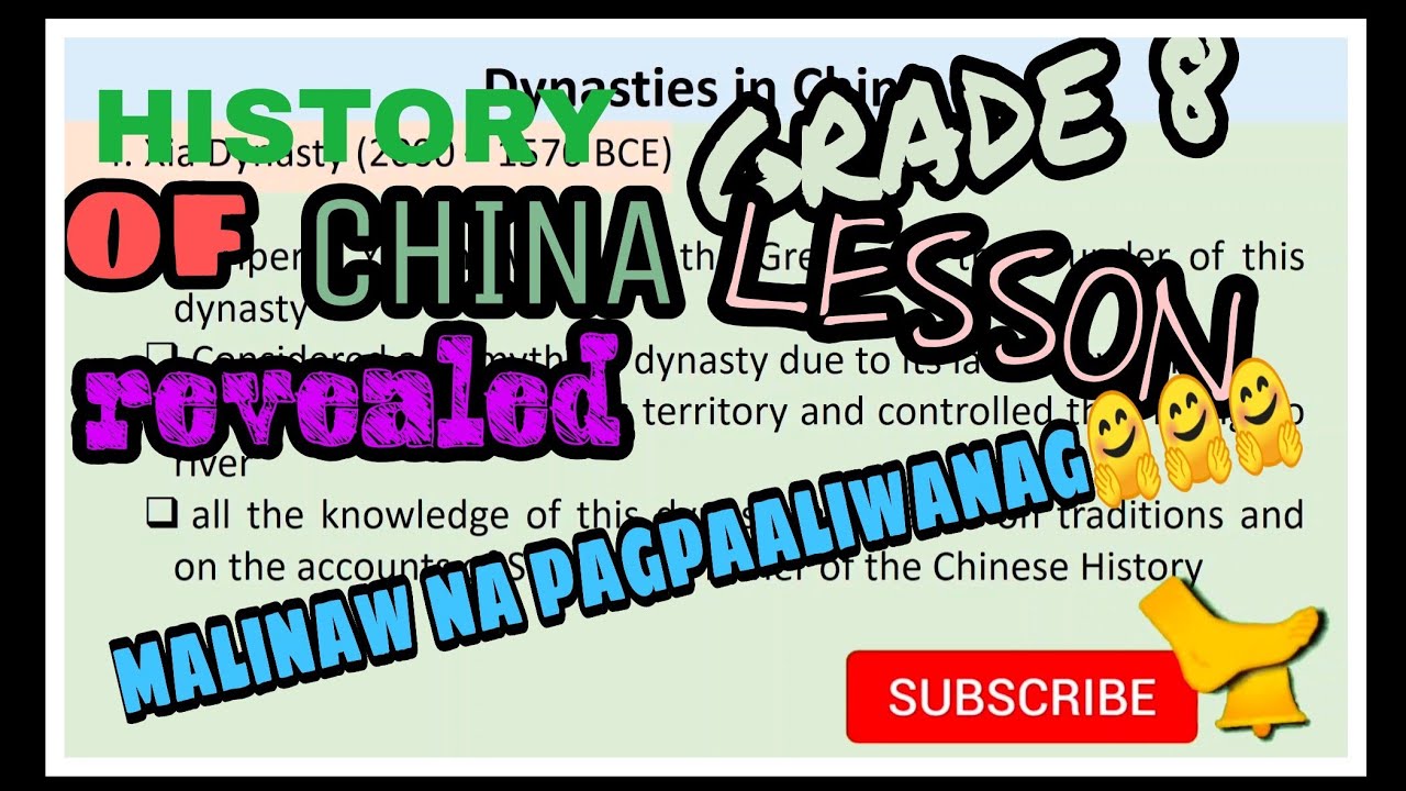 Dynasties in China(kasaysayan ng daigdig)| Grade 8 lesson 😉