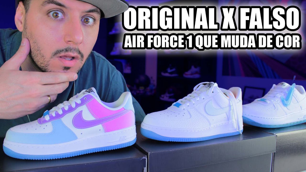 ORIGINAL x REPLICA do AIR FORCE 1 UV O tênis que muda de cor no sol