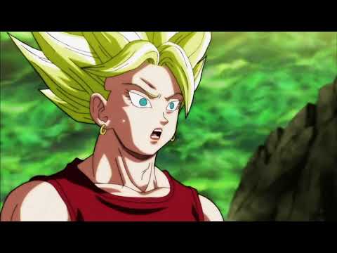 DB Super Goku becomes Super Saiyan 3 against Kale and Caulifla (ENG SUB)
