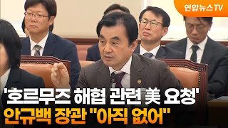 안규백 호르무즈 해협 관련 미국 요청 아직 없어  / 연합뉴스TV (YonhapnewsTV)