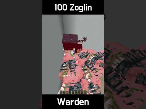 1 Warden vs 100 Zoglin [Minecraft Mob Battle] #Shorts