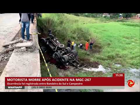 Morte após caminhão cair de ponte entre Bandeira do Sul e Campestre