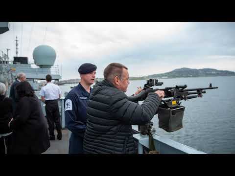 When HMS St Albans visited Anglesey, North Wales.