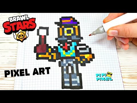 БАРЛИ ЗОЛОТОЙ из БРАВЛ СТАРС- РИСУНКИ ПО КЛЕТОЧКАМ - BRAWL STARS -PIXEL ART