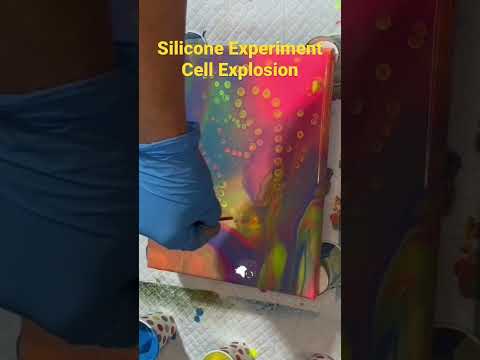 Silicone Cells Acrylic Neon Painting #art #shorts #fluidart #painting #artist #creative #fun #yes