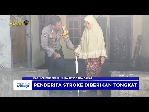 BHABINKAMTIBMAS BAGIK PAPAN SERAHKAN BANTUAN TONGKAT UNTUK WARGA PENYINTAS STROKE