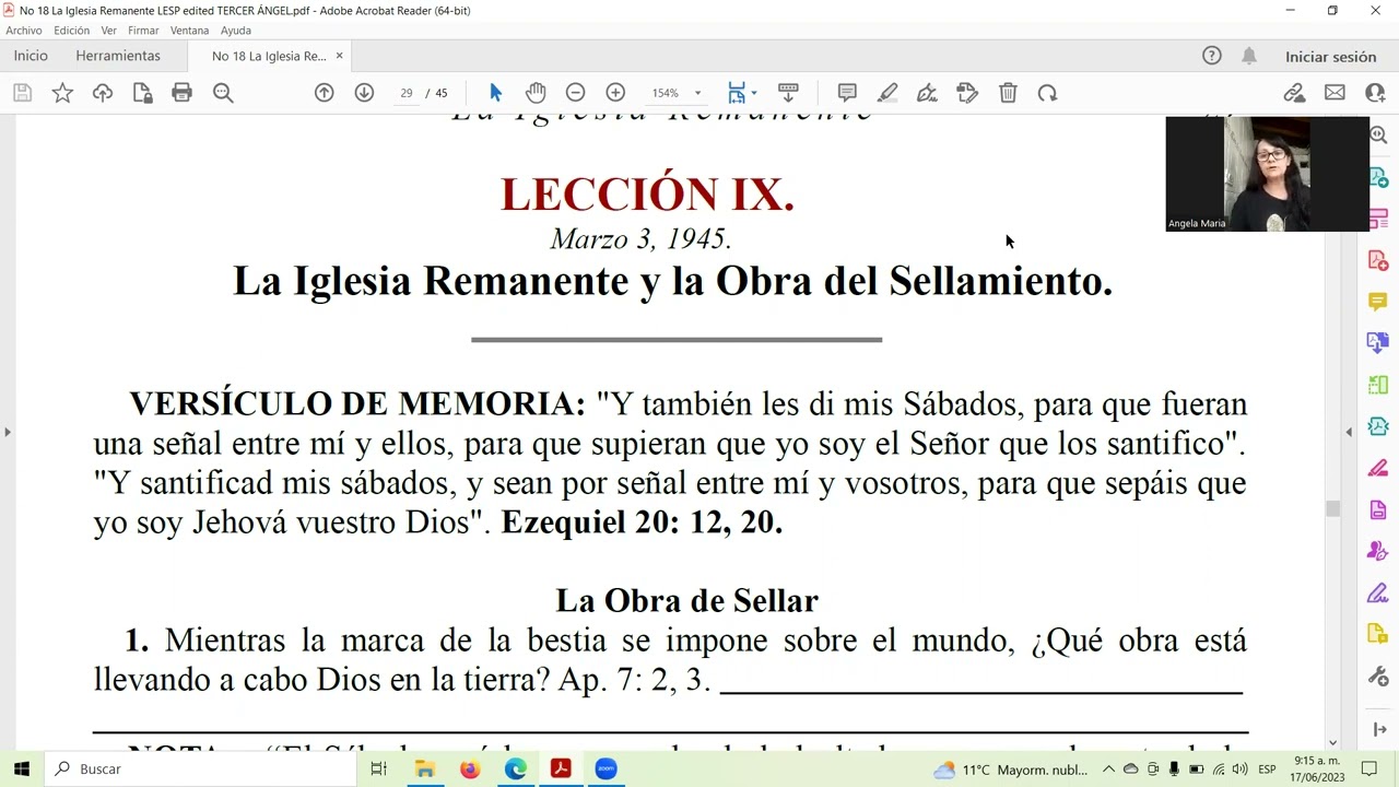 LA IGLESIA REMANENTE Y EL SELLAMIENTO. Angela Granada