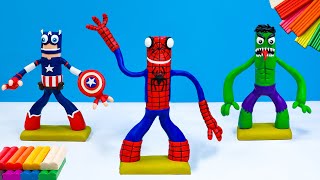 DIY Marvel Superhero Green Rainbow Spiderman & Hulk Model with Clay | Polymer Clay Tutorial