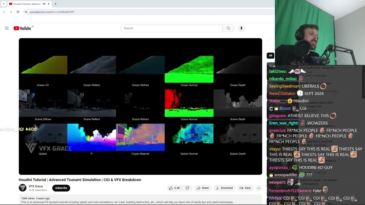 Forsen Reacts to Houdini Tutorial | Advanced Tsunami Simulation | CGI & VFX Breakdown